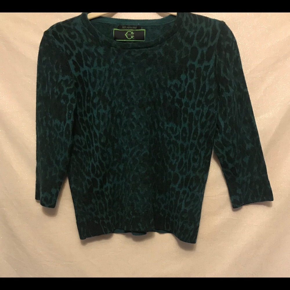 C Wonder 100% Merino Wool leopard sweater